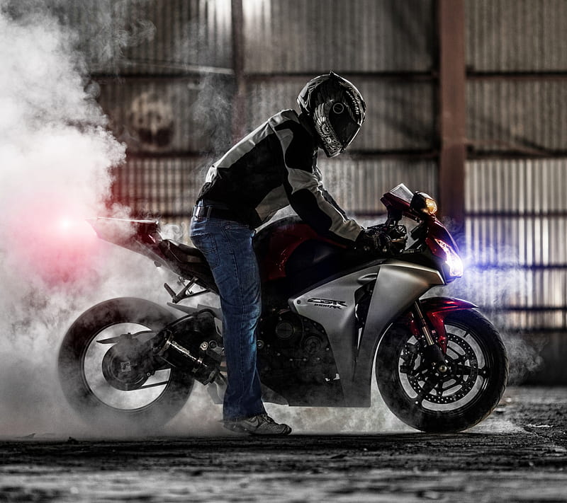Honda CBR, biker, boy, racer, HD wallpaper