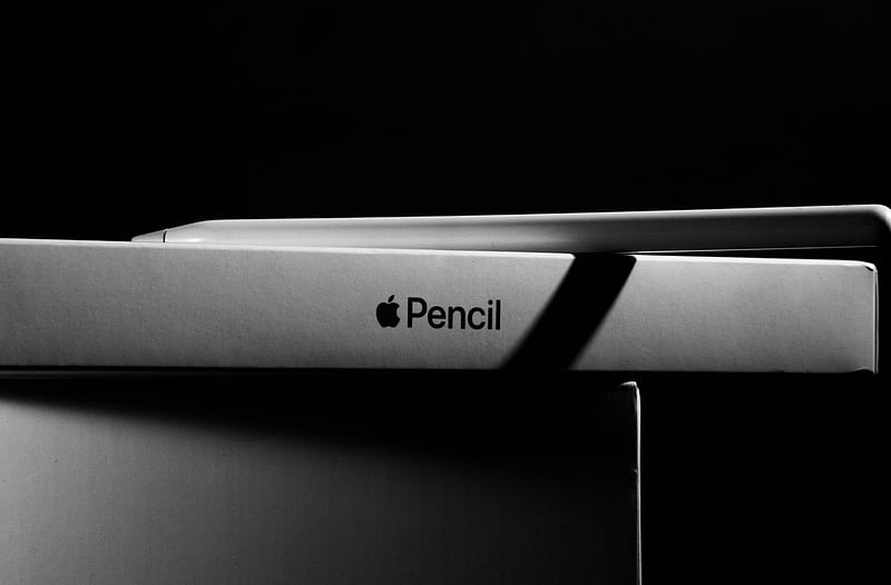 Apple. Ultra, Computers, Hardware, Pencil, blackandwhite, apple, technology, HD wallpaper