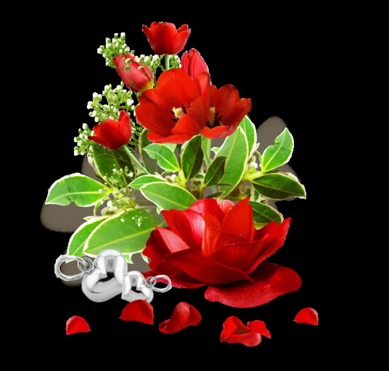 Flowers Bouquet, bouquet, heart, flowers, nature, petals, HD wallpaper ...