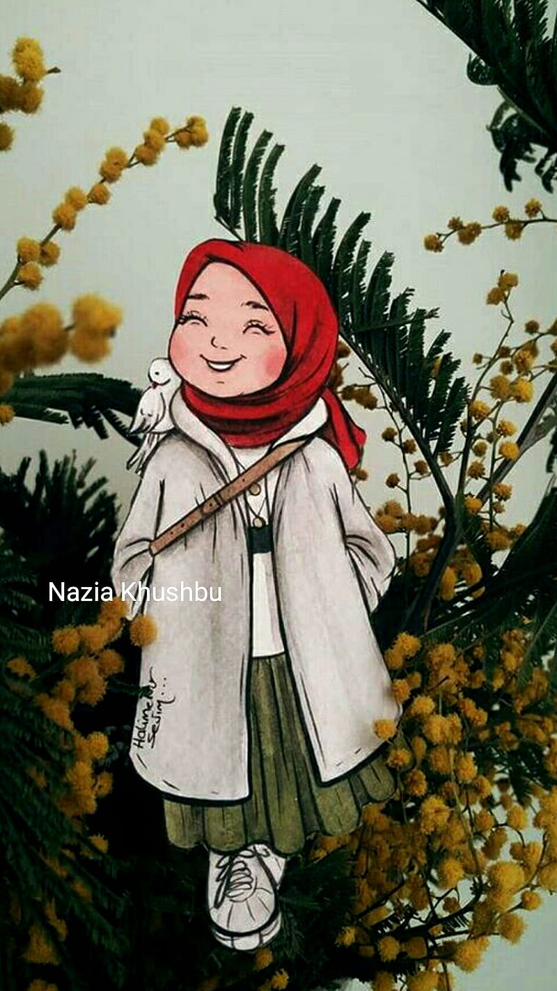 Anime Hijab Cute HD phone wallpaper