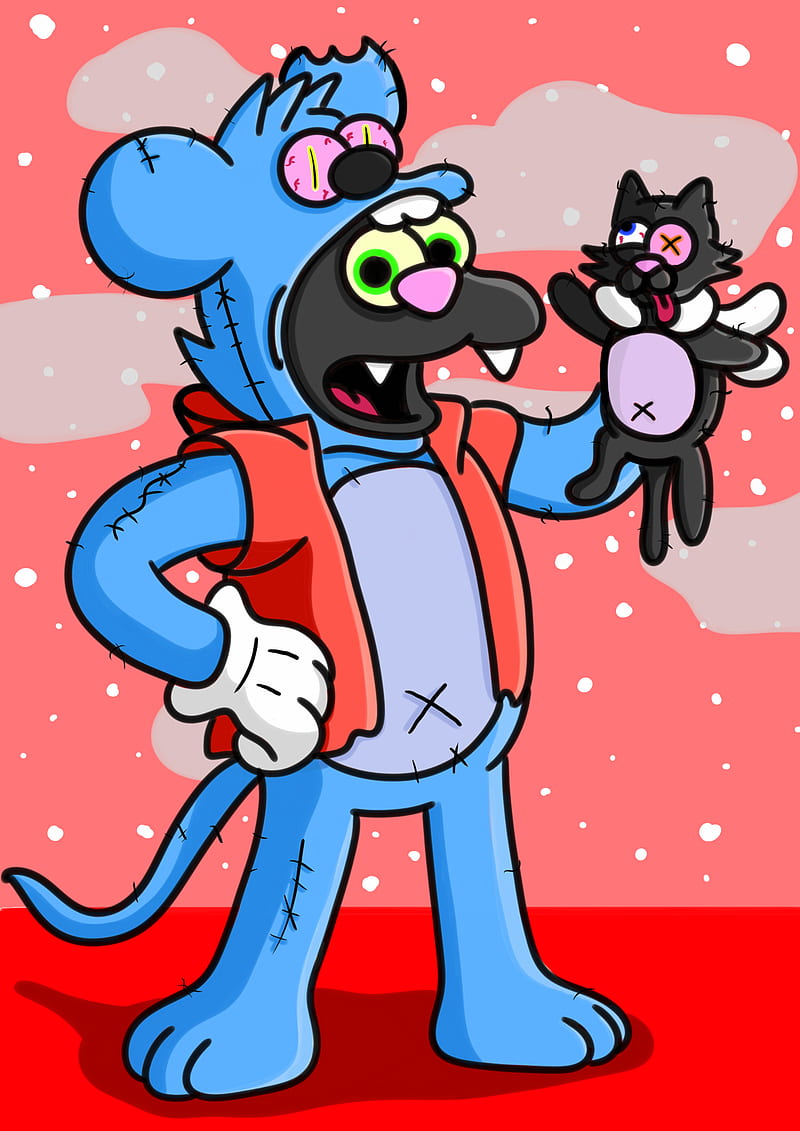 Scratchy in Itchy , cartoon, cat, itchy and scratchy, mashup, mouse, the simpsons, HD phone wallpaper