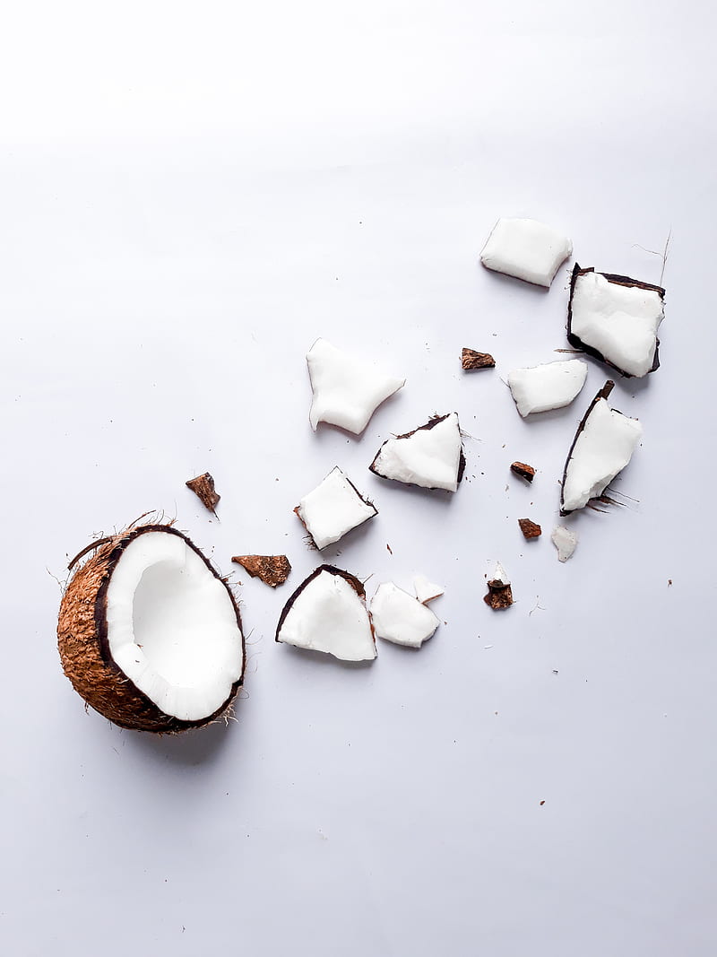 coconut, walnut, tropical, white, HD phone wallpaper