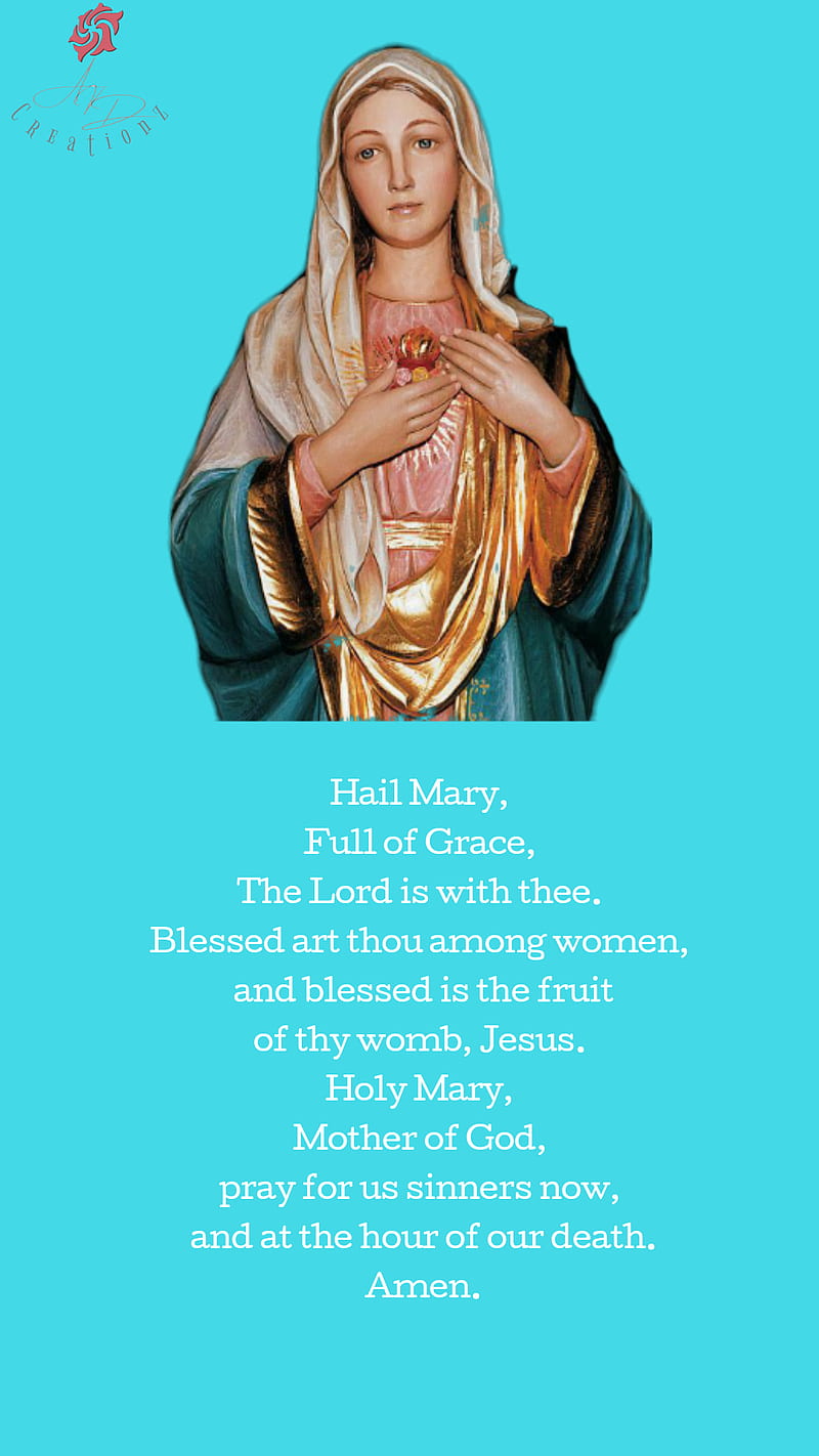 Mother Mary, hail mary, quotes, HD phone wallpaper