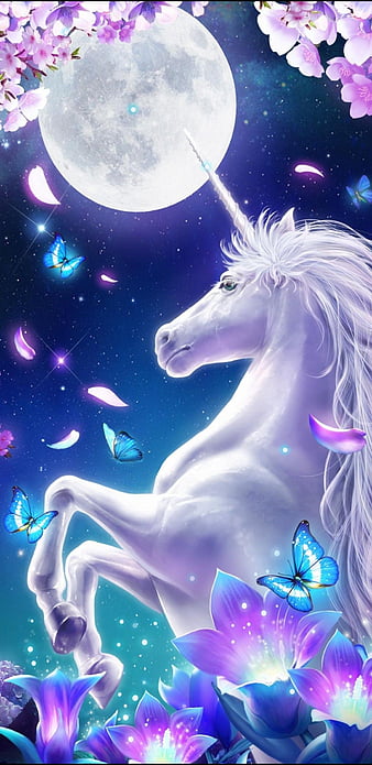 Hình nền điện thoại hoạt hình cầu vồng Unicorn - Hình Nền Đẹp