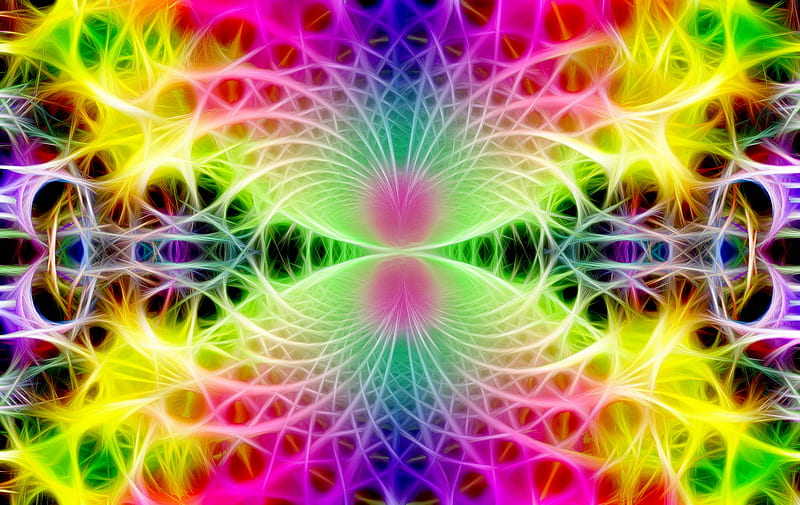 Fractal Kaleidoscope, kaleidoscope, fractal, colors, abstract, other, HD wallpaper