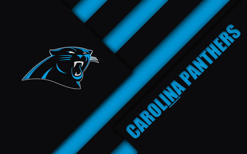 Carolina Panthers logo, NFL, blue black abstraction, material design, American football, Charlotte, North Carolina, USA, National Football League, HD wallpaper