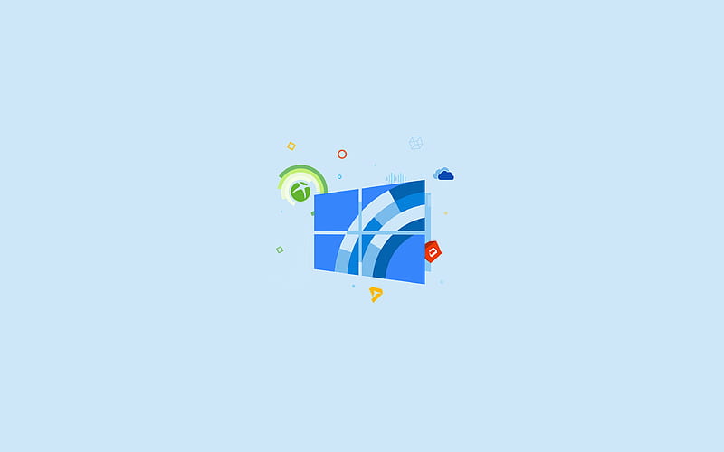 Windows 10 logo, OS, creative, minimal, blue background, brands, Windows 10, HD wallpaper