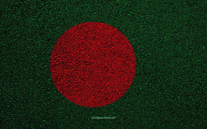Flag of Bangladesh, asphalt texture, flag on asphalt, Bangladesh flag, Asia, Bangladesh, flags of Asia countries, HD wallpaper