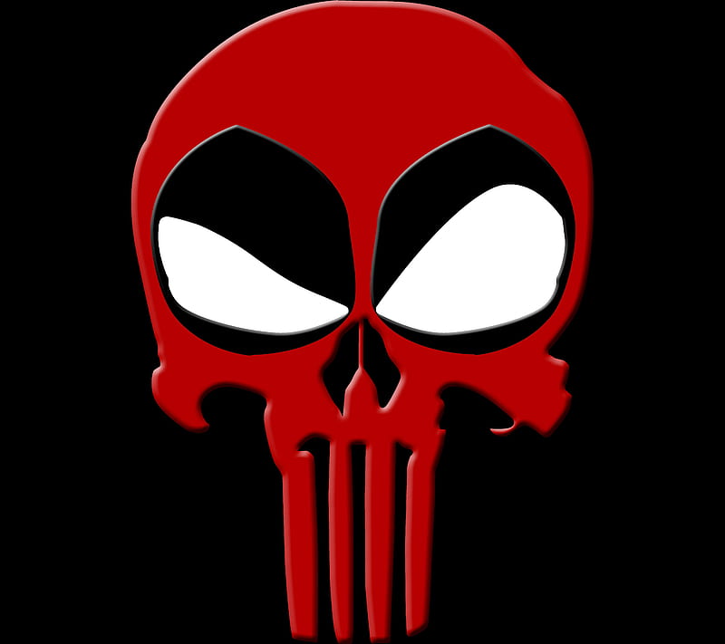 DeadPool Punisher, characters, fictional, icon, logo, red, skull, superheros, symbol, villians, HD wallpaper