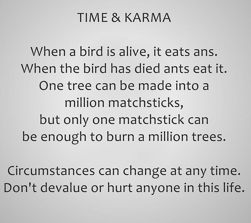 time and karma, cool, new, nice, quote, saying, HD wallpaper