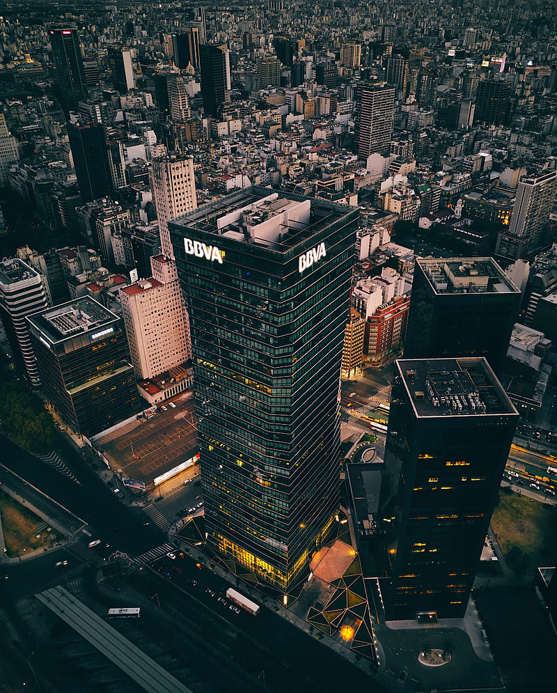 buildings, city, skyscrapers, road, HD phone wallpaper