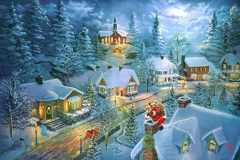 Santa Clause, Santa Claus, kkk, beautiful, Paintings, HD wallpaper | Peakpx