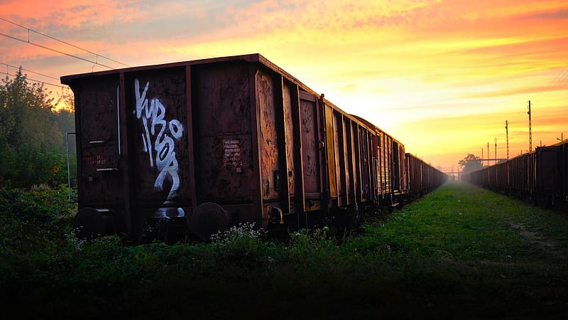 Graffiti, Train, Vehicles, HD wallpaper