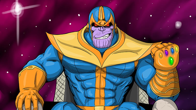 Thanos Comic Cartoon Digital Art, thanos, supervillain, marvel,  superheroes, HD wallpaper | Peakpx