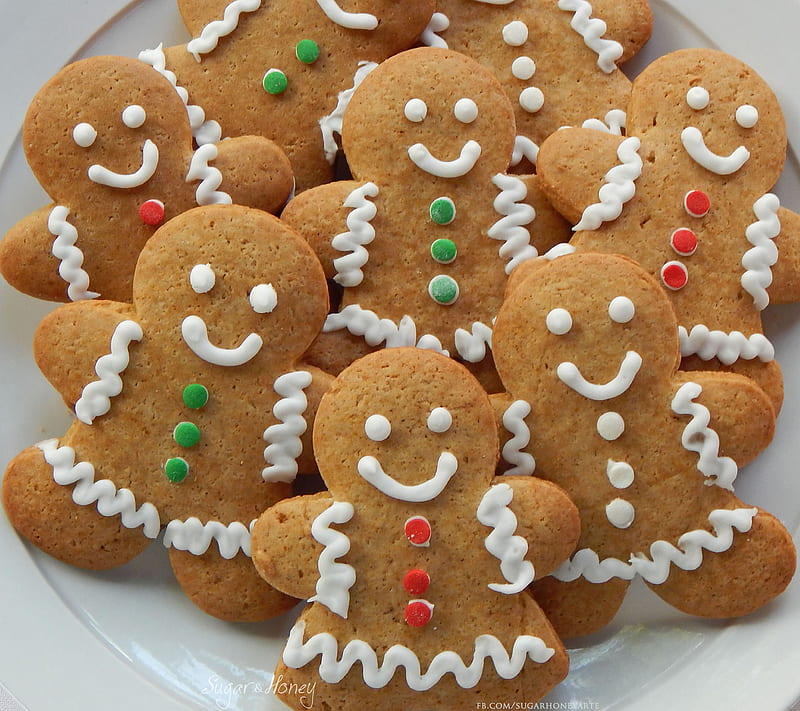 Gingerbread Men, christmas, cookies, galletas, gengibre, Christmas, HD wallpaper