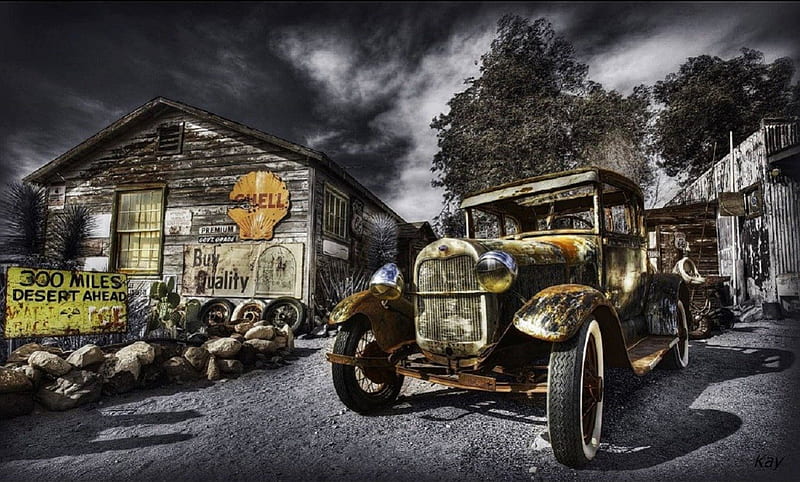 rusty ole car, vintage, automobile, vintage car, car, HD wallpaper
