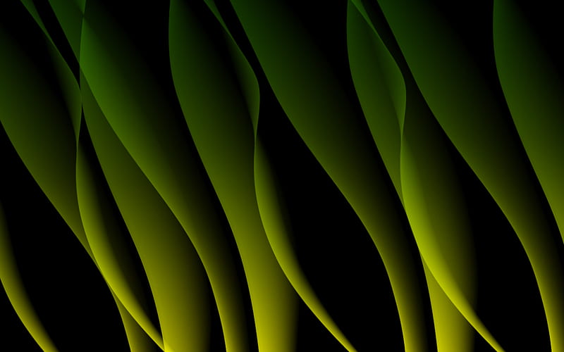 Green and Yellow Swirls, yellows, green, backrounds, abstracts, HD wallpaper