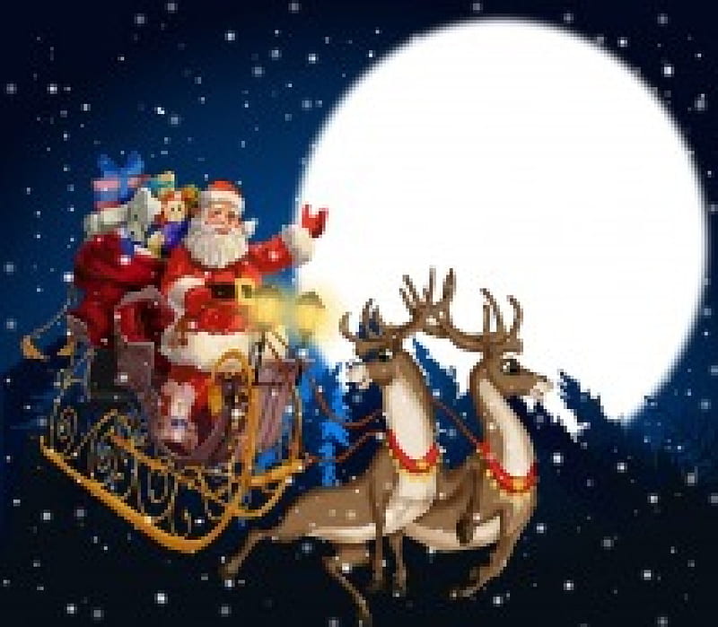 Bienvenido Santa, Santa, Luna, Bienvenido, Navidad, temporada, Navidad,  invierno, Fondo de pantalla HD | Peakpx