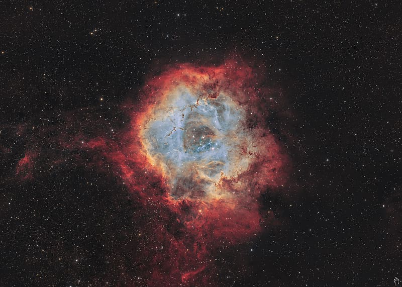 rosette nebula, nebula, stars, space, glow, HD wallpaper