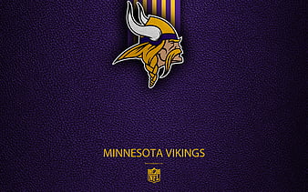 Minnesota Vikings american football, logo, leather texture, Minneapolis, Minnesota, USA, emblem, NFL, National Football League, Northern Division, HD wallpaper