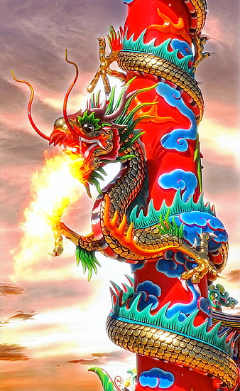 fire dragon wallpaper chinese