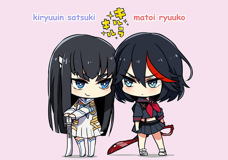 Ryuko VS satsuki, short hair, pretty girls, kill la kill anime, cute girls,  long hair, HD wallpaper | Peakpx