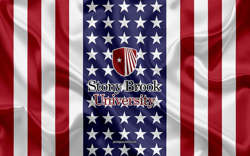 Stony Brook University Emblem, American Flag, Stony Brook University logo, Stony Brook, New York, USA, Stony Brook University, HD wallpaper