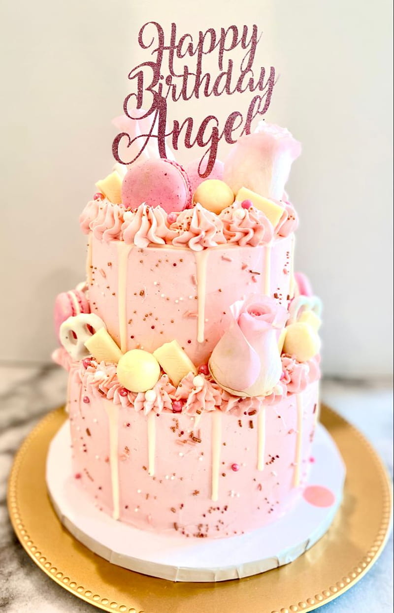Cake decoration. Happy birtay angel, Cake, Cake decorating, Pink Birtay Cake, HD phone wallpaper