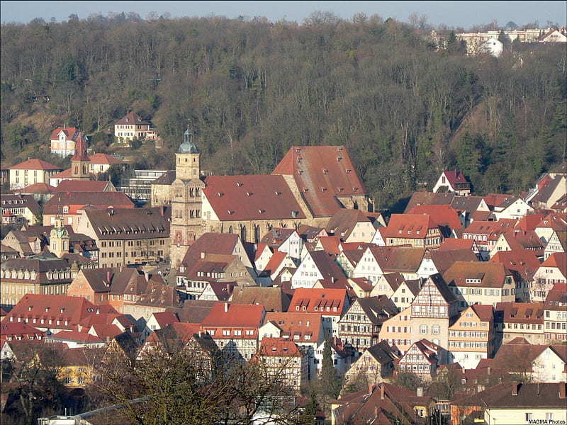 Untitled , old town, 2008, germany, cityscape, skyline, cities, schwaebisch hall, panorama, HD wallpaper