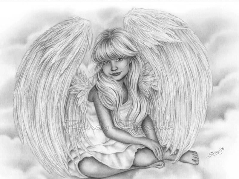 An Cute Girl With Wings For A Coloring Page Outline Sketch Drawing Vector,  Beautiful Fairy Drawing, Beautiful Fairy Outline, Beautiful Fairy Sketch  PNG and Vector with Transparent Background for Free Download