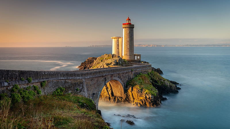 Petit Minou Lighthouse, Brittany France, Brittany France, lighthouse, architecture, landscape, Petit Minou Lighthouse, nature, HD wallpaper