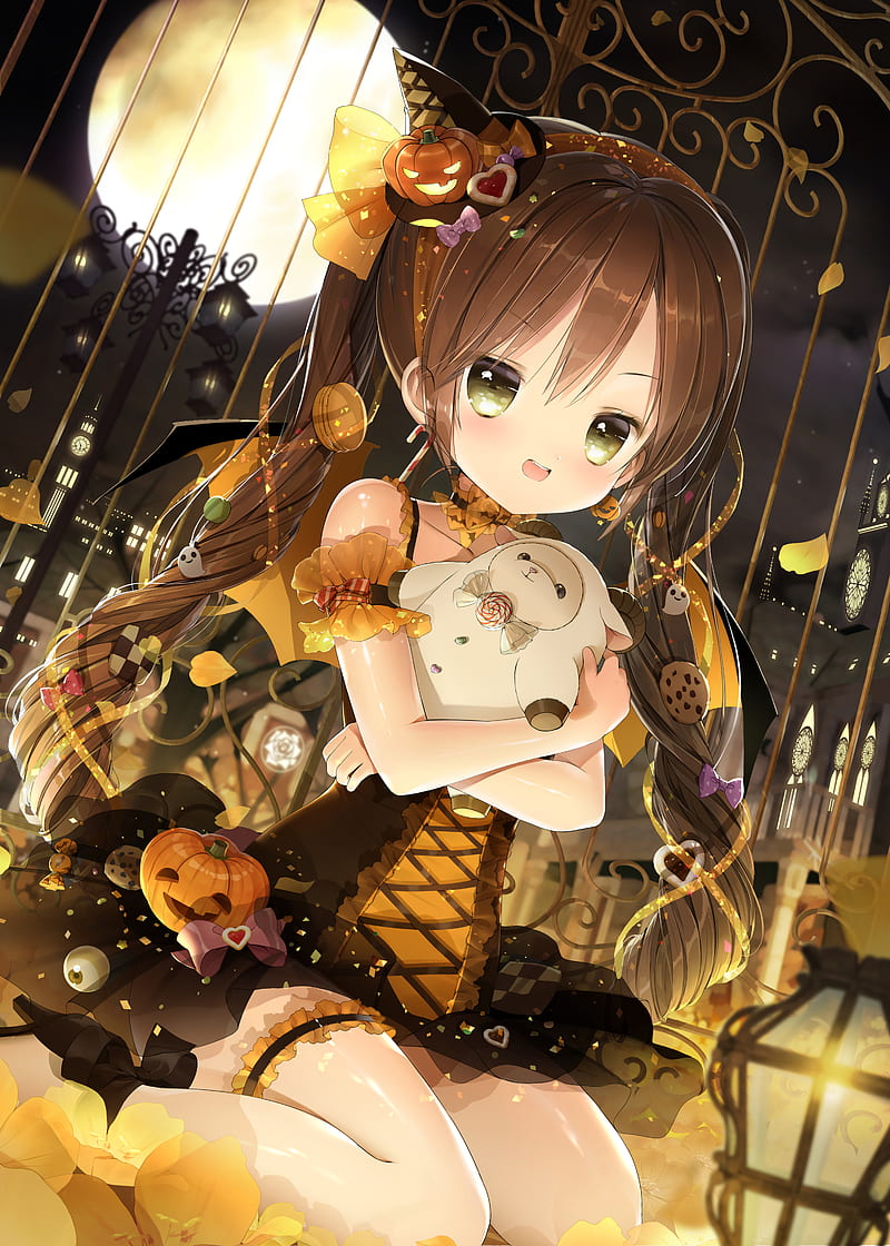 Halloween, witch hat, hat, witch, heels, lolita fashion, see-through clothing, wings, HD phone wallpaper