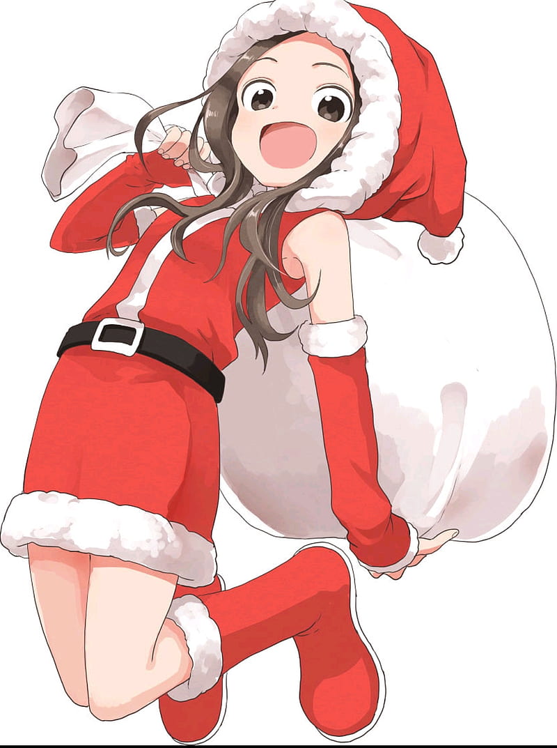 takagi-san, anime, christmas, cute, girl, karakai, loli, romcom, xmas, HD phone wallpaper