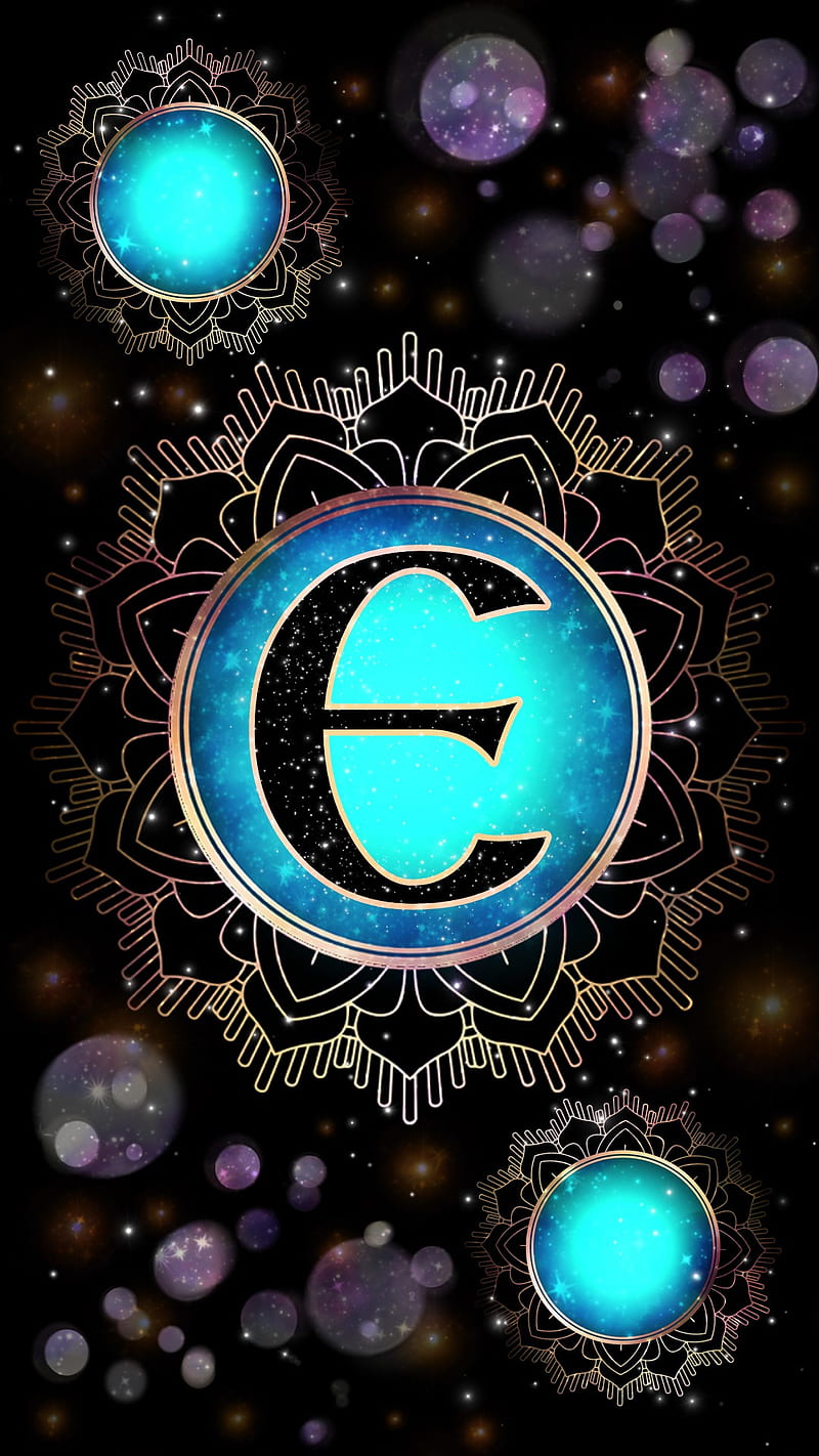 Magick Mandala E, galaxy, glow, initial e, letter e, magic, occult, orb, HD phone wallpaper