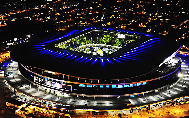 Arena do Gremio, football stadium, Gremio FC, sports arena, evening, Brazil, modern stadiums, Porto Alegre, Rio Grande do Sul, HD wallpaper