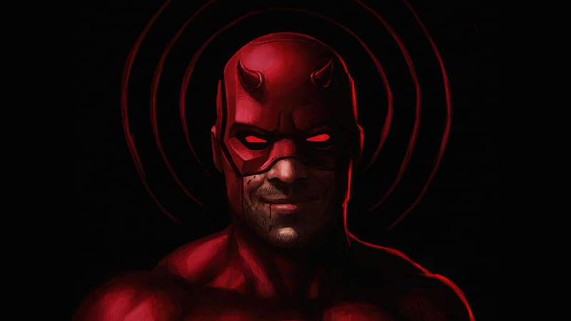 Daredevil comic portrait devil smile, HD wallpaper
