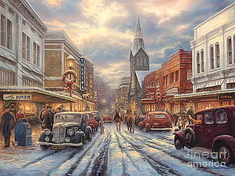 american town painting