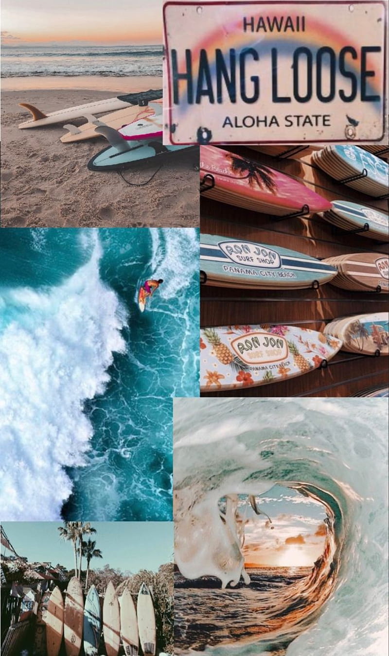 Surf Collage. Surfing , Beach iphone, Beach wall collage, Surfer Aesthetic, HD phone wallpaper