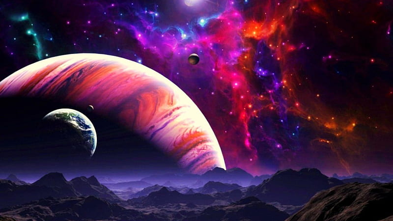 'Outer space'....., planets, alien, galaxies, space, HD wallpaper