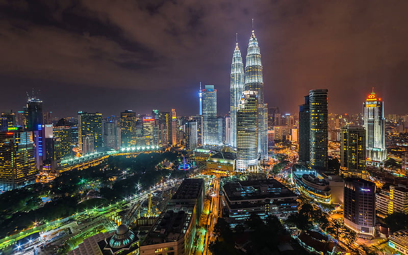 Petronas Towers, KLCC, skyscrapers, Asia, nightscapes, Kuala Lumpur,  Malaysia, HD wallpaper | Peakpx
