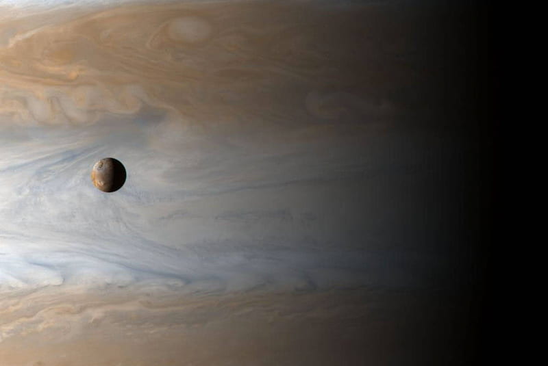 Io Moon over Jupiter, moon, cool, planet, space, Jupiter, fun, Io, HD wallpaper