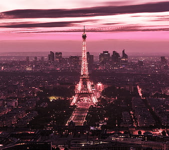 Paris Eiffel Tower Pink Backdrop City Street Landscape Fashion Girl ...