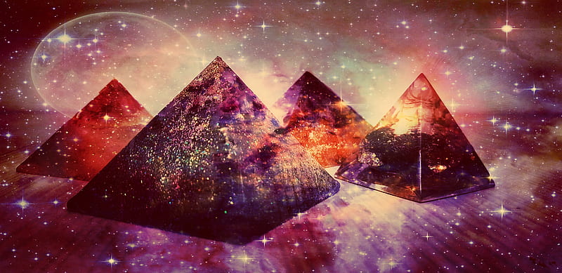 Pyramid orgones, pyramid, universe, orgon, higher power, galaxy, HD wallpaper
