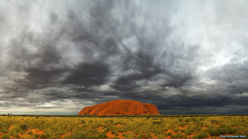 storm over Uluru (Ayres Rock) Australia, australia, storm, rock, clouds, HD wallpaper