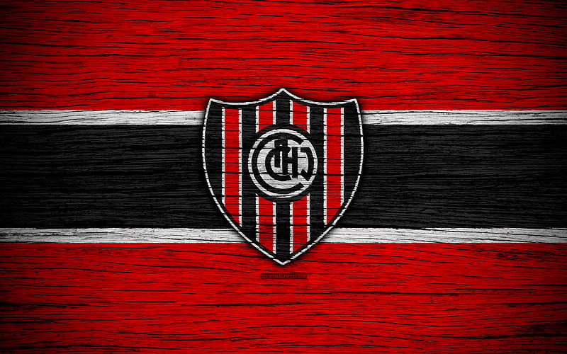 Chacarita Juniors Superliga, logo, AAAJ, Argentina, soccer, Chacarita Juniors FC, football club, wooden texture, FC Chacarita Juniors, HD wallpaper