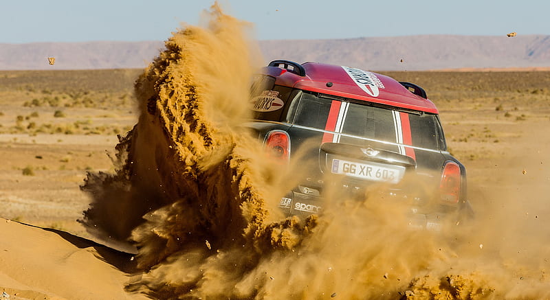 2017 MINI Countryman John Cooper Works Rally - In a Desert - Rear , car, HD wallpaper