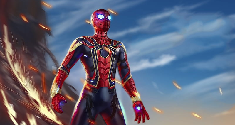 Iron Spiderman Avengers Infiniy War, spiderman, avengers-infinity-war, artwork, superheroes, artstation, digital-art, HD wallpaper