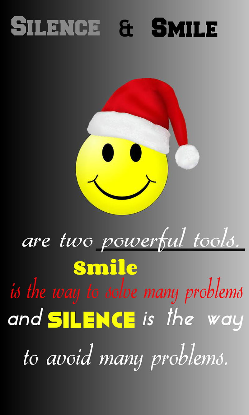 Silence Smile, powerful tools, quote, HD phone wallpaper