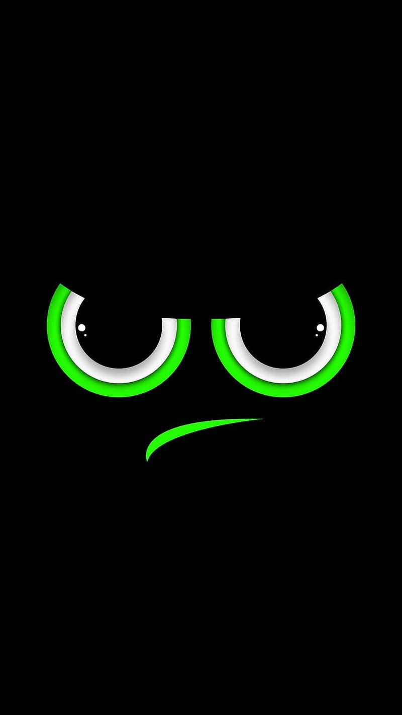 Eyes, animation, black, color, dark, eye, face, green, HD phone wallpaper