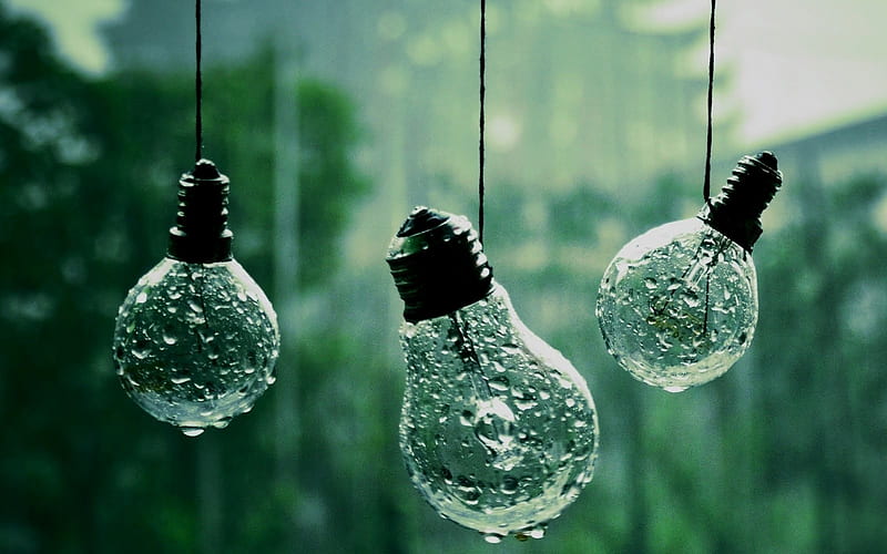 Bulbs In Rainfall, lightbulbs, bulbs, graphy, raindrops, nature, rain,  abstract, HD wallpaper | Peakpx